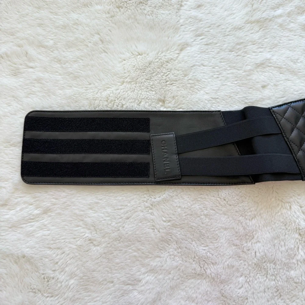 CHANEL quilted cummerbund belt Authentic